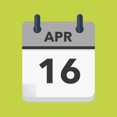 Calendar icon showing 16th April