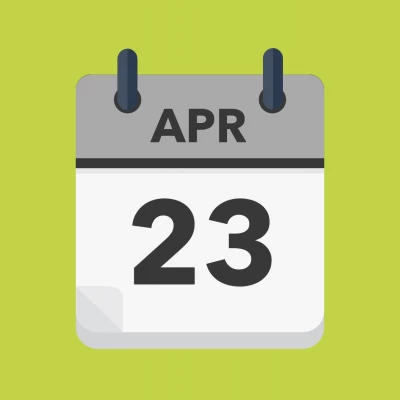Calendar icon showing 23rd April