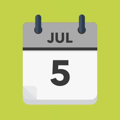 Calendar icon showing 5th July
