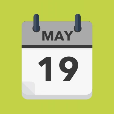 Calendar icon showing 19th May